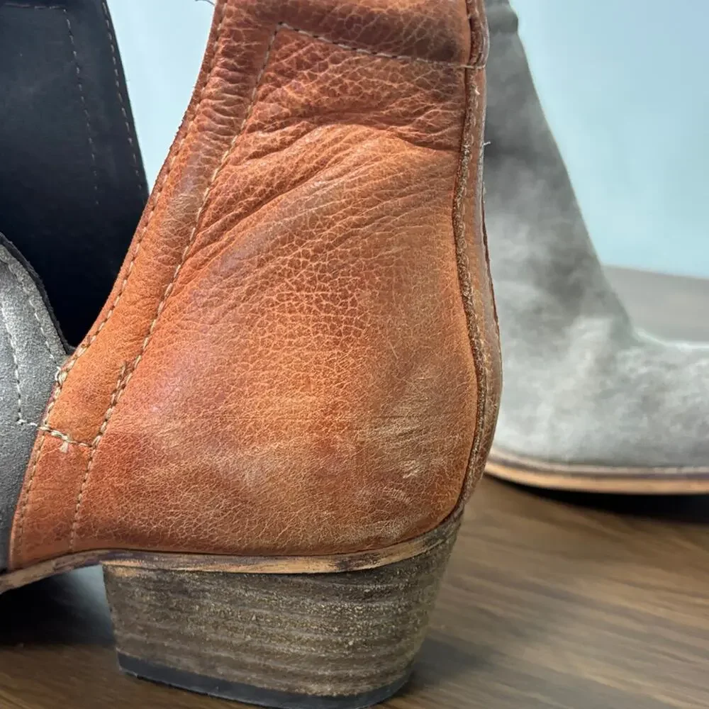 DIBA True Women's Suede‎ Ankle Boots - Gray and Tan